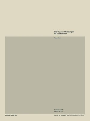 cover image of Gleichgewichtslösungen für Flachdecken